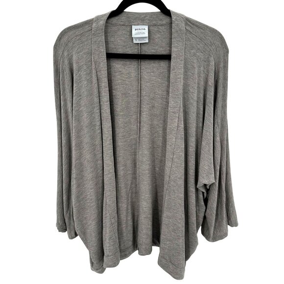 PrAna Womens Gray Lightweight Tencel Modal Blend Open-Front Cardigan Size S - Picture 1 of 14